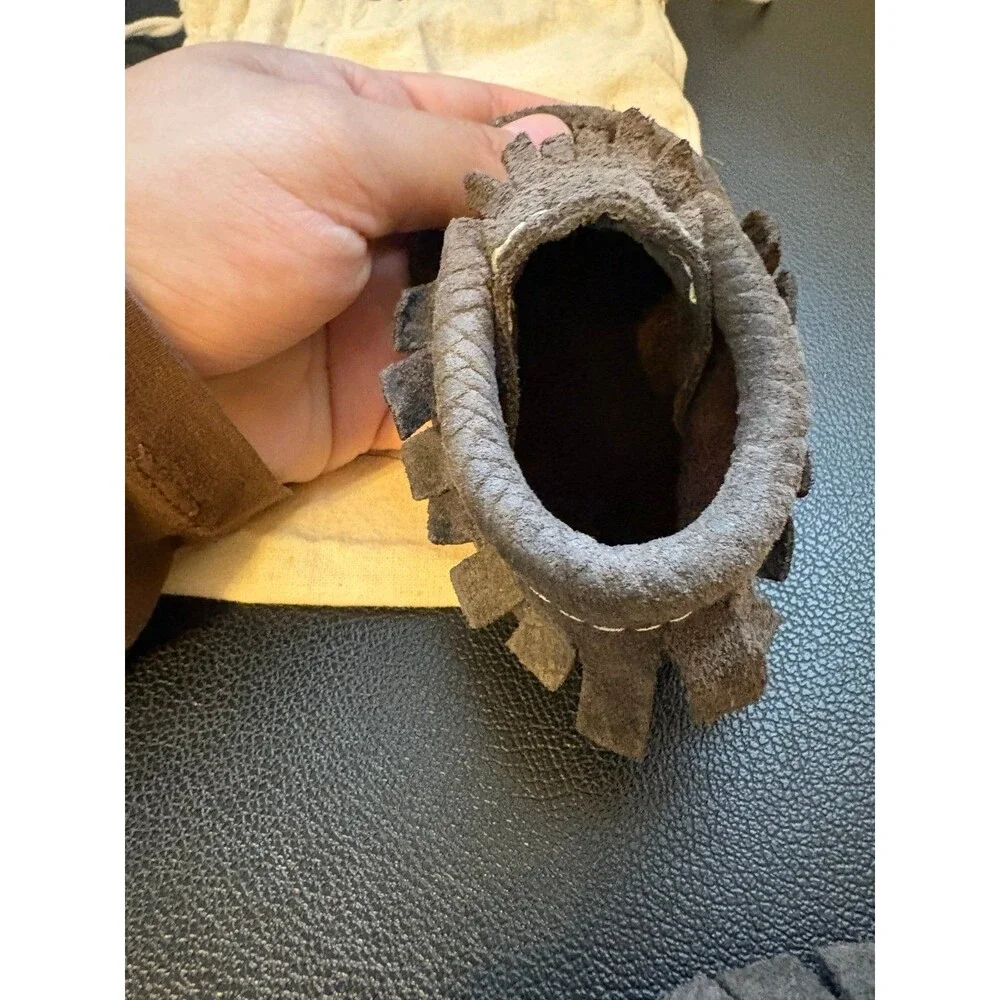Freshly Picked Grey Brown Suede Leather Moccasins Size 4